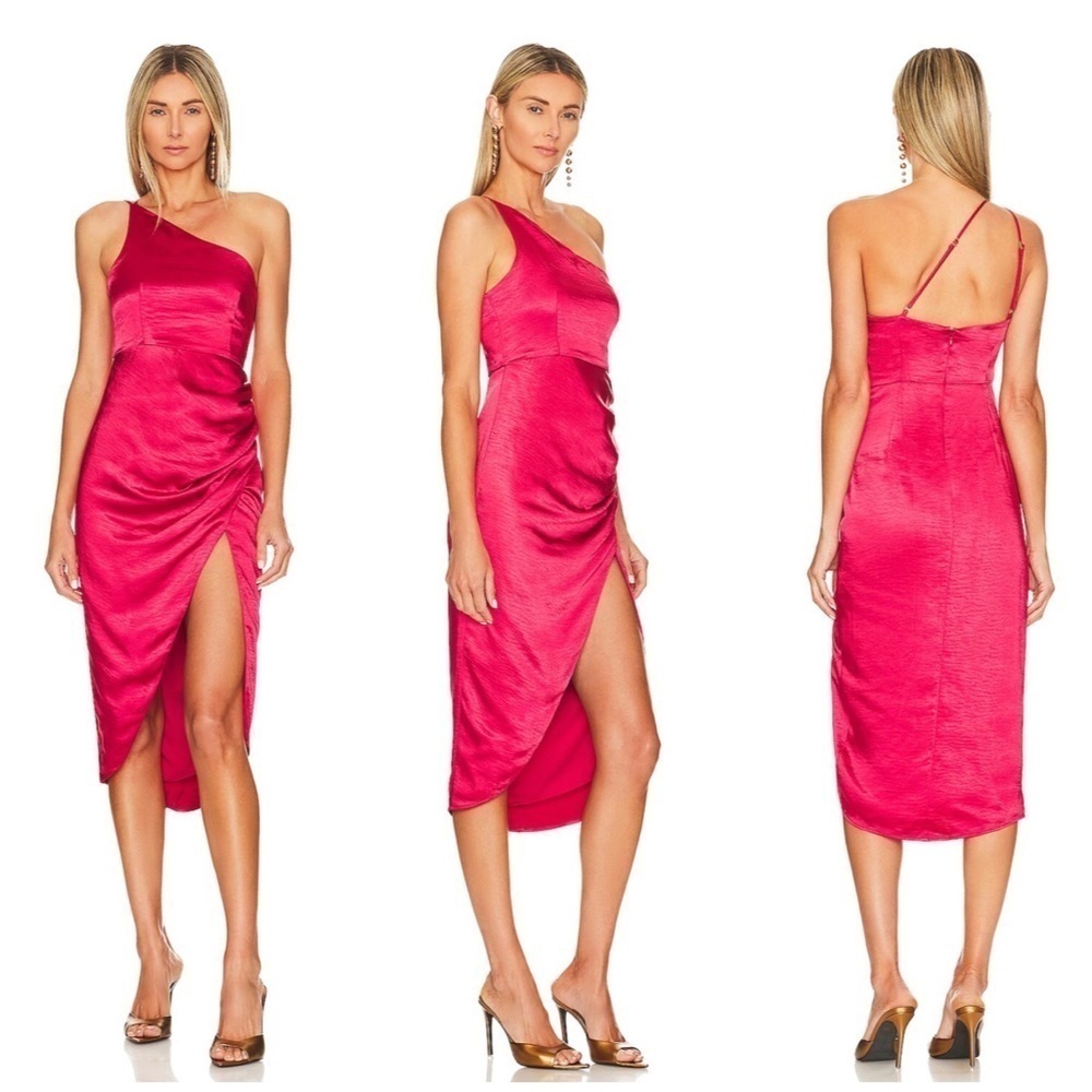 Lovers and Friends Renata Midi Dress in Cherry Red S